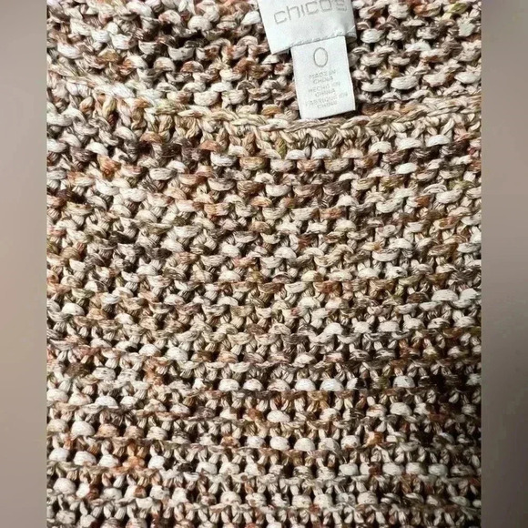 Chico's Sweater 0 Women's S Textured Sherri Pullover Neutral Marled Knit - Picture 11 of 13